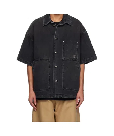 WOOYOUNGMI SHORT-SLEEVED DENIM SHIRT