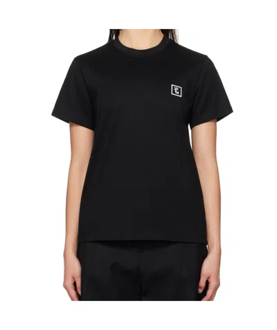 Wooyoungmi Black Cotton Back Logo T-shirt