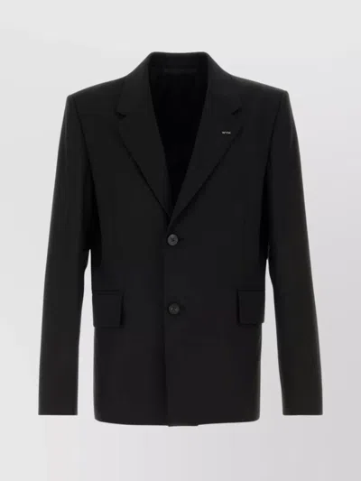 Wooyoungmi Single-breasted Blazer With Notch Lapel And Flap Pockets In Black