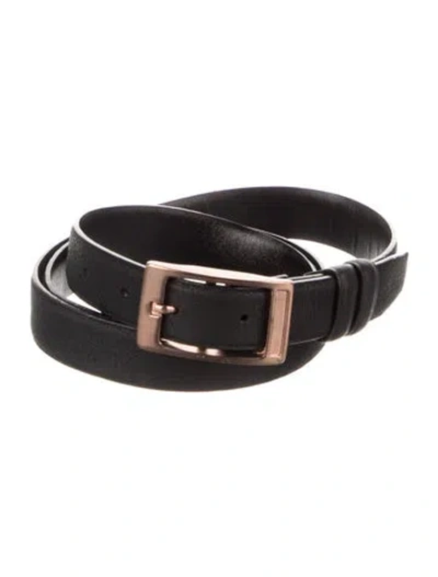 Pre-owned Wooyoungmi Skinny Leather Belt In Black