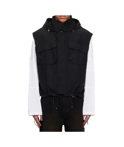 Wooyoungmi Sleeveless Hooded Vest In Black