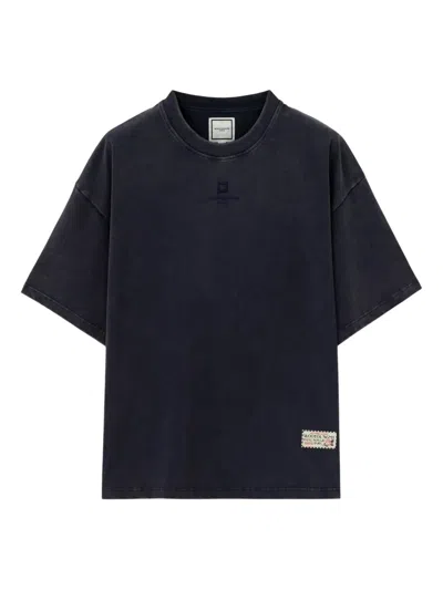 Wooyoungmi Square-embroidered T-shirt In Blue