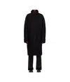 Wooyoungmi Black Wool Blend High Neck Coat In Black