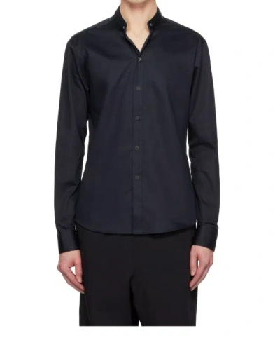 Wooyoungmi Stand Collar Long Sleeve Shirt In Black