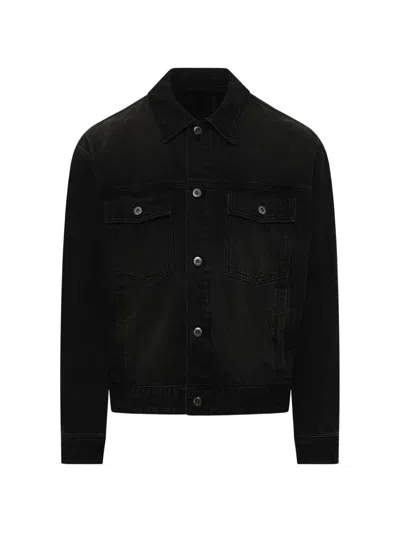 Wooyoungmi Stone Washed Denim Jacket In Black