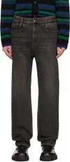 Wooyoungmi Gray New Straight Jeans In Black