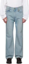 Wooyoungmi Blue New Straight Jeans In Gray
