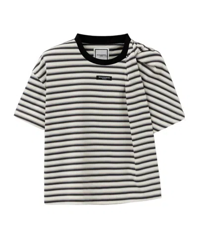 Wooyoungmi Striped Kink T-shirt In Black