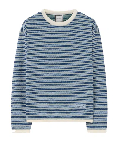 Wooyoungmi Striped Knit Sweater In Gray