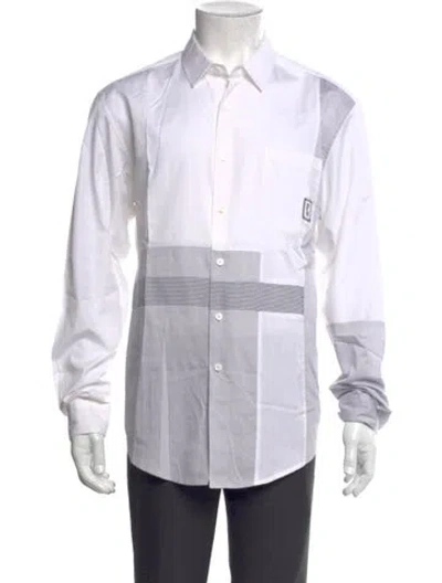 Pre-owned Wooyoungmi Striped Long Sleeve Shirt In White