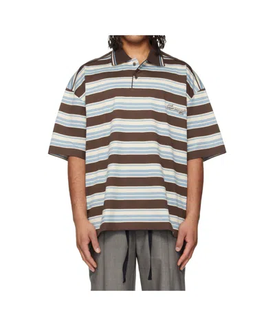 Wooyoungmi Striped Short-sleeved Polo Shirt In Multi