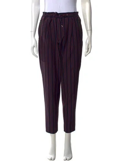 Pre-owned Wooyoungmi Striped Straight Leg Pants In Blue