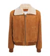 Wooyoungmi Suede Bomber Jacket In Brown