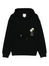 Wooyoungmi Graphic Print Hooded Sweatshirt With Pouch Pocket In Black