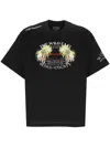 Wooyoungmi Crew Neck Cotton T-shirt With Graphic Print In Black