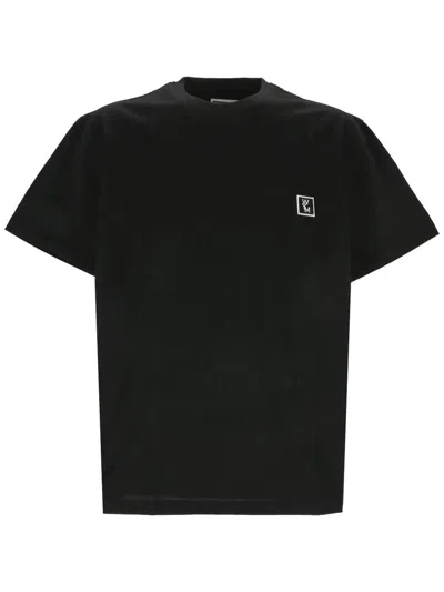 Wooyoungmi Logo-embroidered Cotton T-shirt In Black