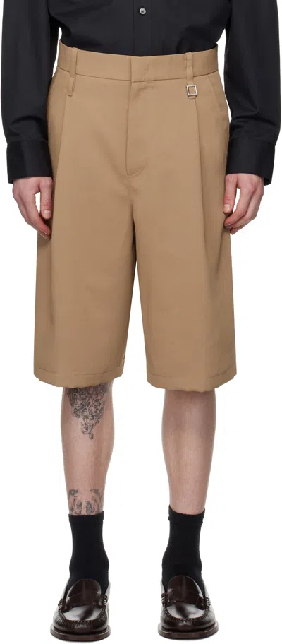 Wooyoungmi Tan Pleated Shorts In Camel939c