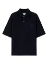 Wooyoungmi Textured-knit Polo Shirt In Blue