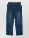 Wooyoungmi Indigo Blue Classic Straight-leg Jeans With Five-pocket Design In Blue