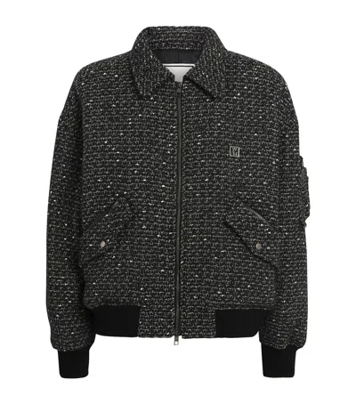 Wooyoungmi Tweed Bomber Jacket In Black