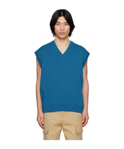 Wooyoungmi V-neck Knitted Vest In Blue