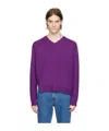 Wooyoungmi V-neck Long-sleeved Sweater In Purple