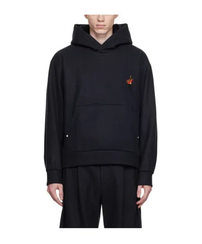 Wooyoungmi Volcano Hooded Sweater In Black