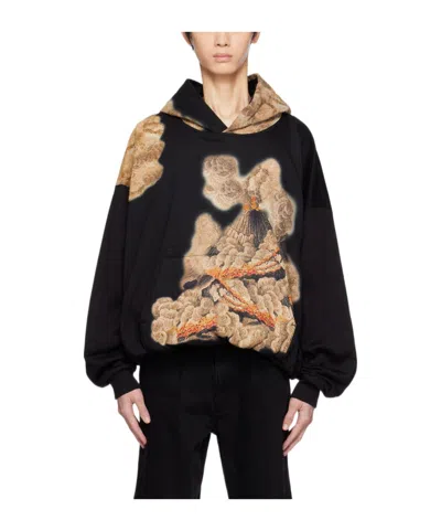 Wooyoungmi Volcano Hooded Sweater In Black