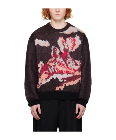 Wooyoungmi Volcano Round Neck Sweater In Black