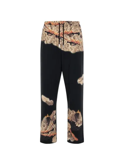 Wooyoungmi Volcano-print Track Pants In Black