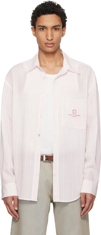 Wooyoungmi Striped Print Shirt In Pink