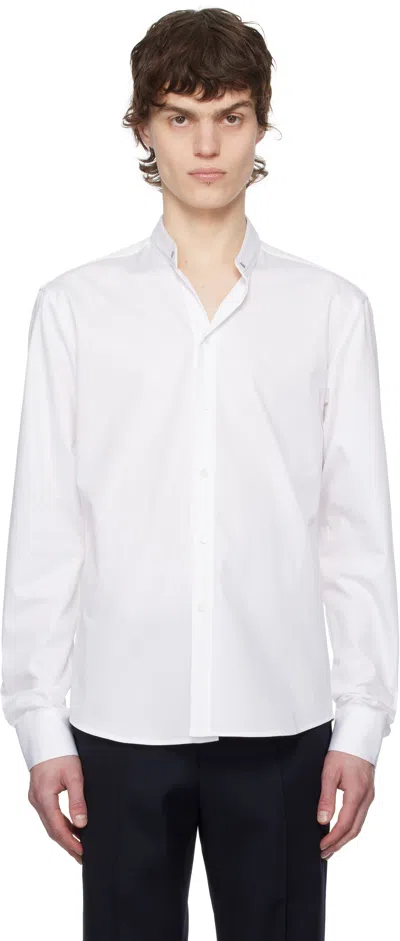Wooyoungmi White Band Collar Shirt In White806w