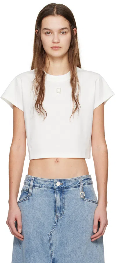 Wooyoungmi White Cropped T-shirt In White 747w