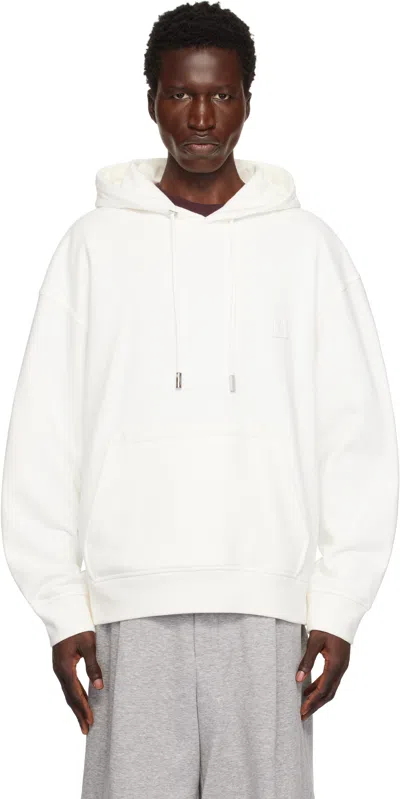 Wooyoungmi White Metallic Graphic Hoodie In 728w White