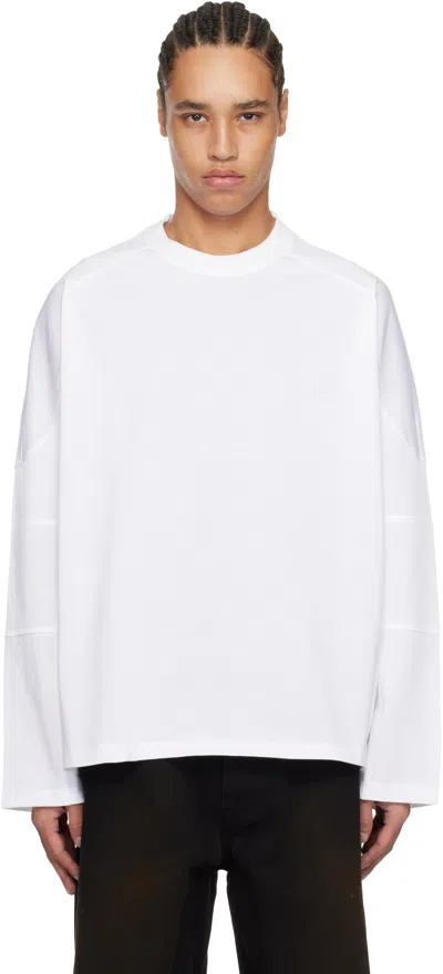 Wooyoungmi White Shoulder Cut Long Sleeve T-shirt In White727w