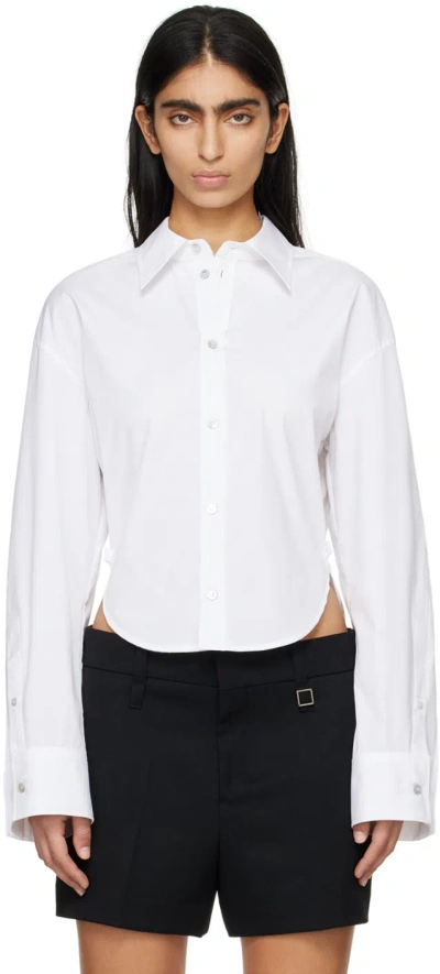 Wooyoungmi White Waist Strap Shirt In White 830w