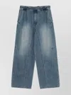 Wooyoungmi Wide Leg Drop Crotch Denim Trousers In Blue