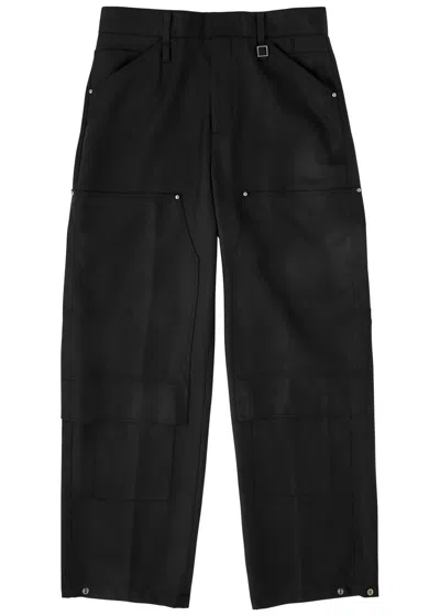 Wooyoungmi Wide-leg Wool Cargo Trousers In Black