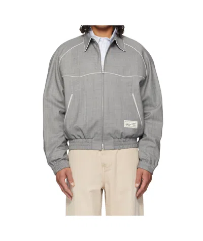 Wooyoungmi Wool Blend Twill Casual Jacket In Gray