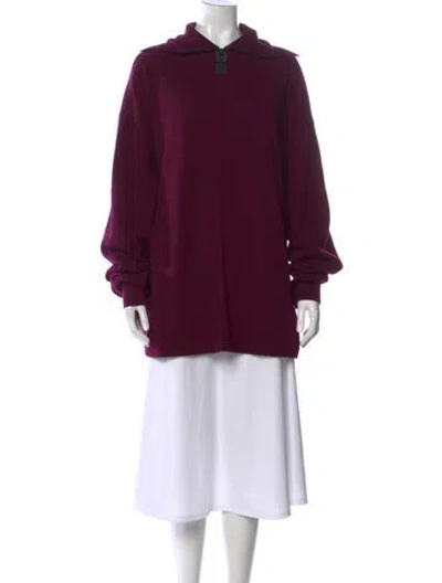 Pre-owned Wooyoungmi Wool Crew Neck Sweater In Burgundy