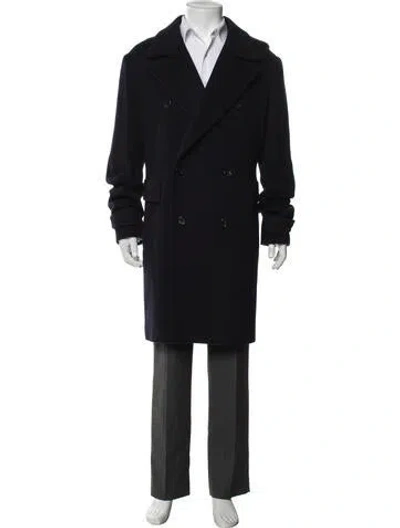 Pre-owned Wooyoungmi Wool Peacoat In Blue