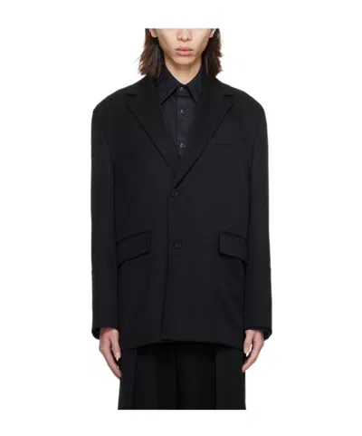 Wooyoungmi Wool Suit Jacket With Flat Collar In Black