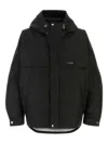 Wooyoungmi Hooded Polyester Jacket With Drawstring And Pockets In Black