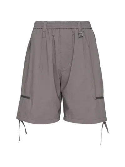 Wooyoungmi Zipper-detail Drawstring-hem Shorts In Gray