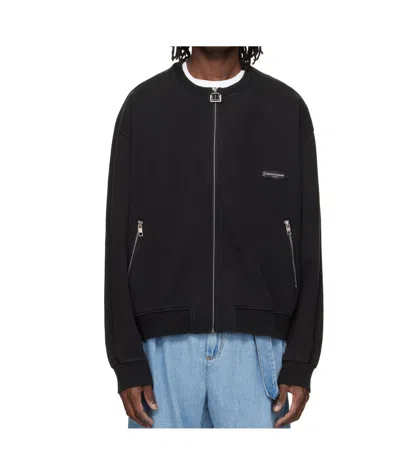 Wooyoungmi Zippered Long-sleeved Sweatshirt In Black