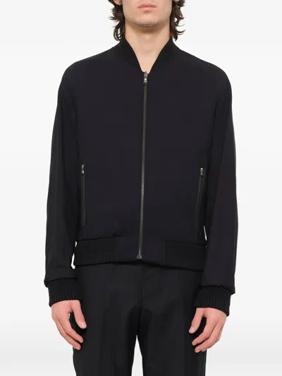 Wooyoungmi Zip-up Ribbed-trim Jacket In Black