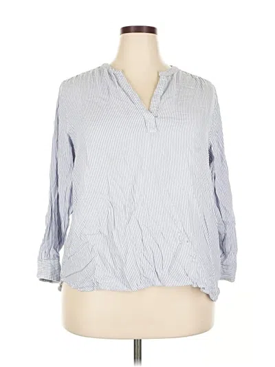 Pre-owned Workshop Republic Clothing 3/4 Sleeve Blouse In Blue