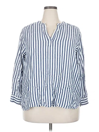 Pre-owned Workshop Republic Clothing 3/4 Sleeve Button Down Shirt In Blue