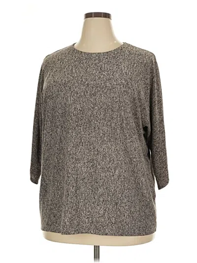 Pre-owned Workshop Republic Clothing 3/4 Sleeve Top Gray Boatneck Tops