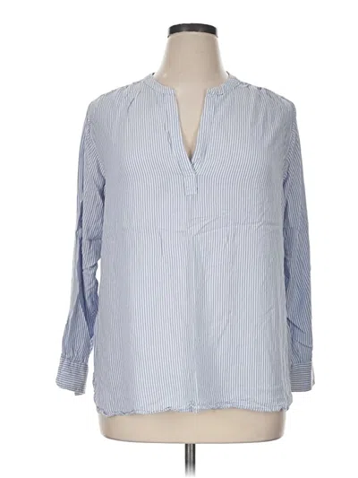 Pre-owned Workshop Republic Clothing Long Sleeve Blouse In Blue